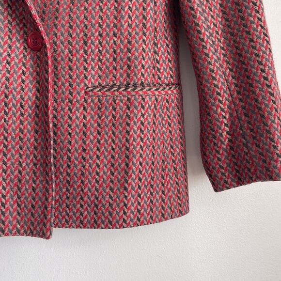 Vintage Audrey Laurent wool blend herringbone double breasted blazer sz 38 - Picture 4 of 7